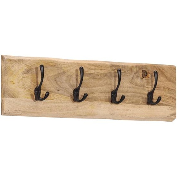 Porte-manteau mural avec 4 crochets bois de manguier massif