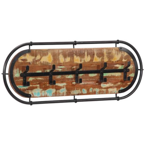 Porte-manteau mural avec 5 crochets bois massif récupéré