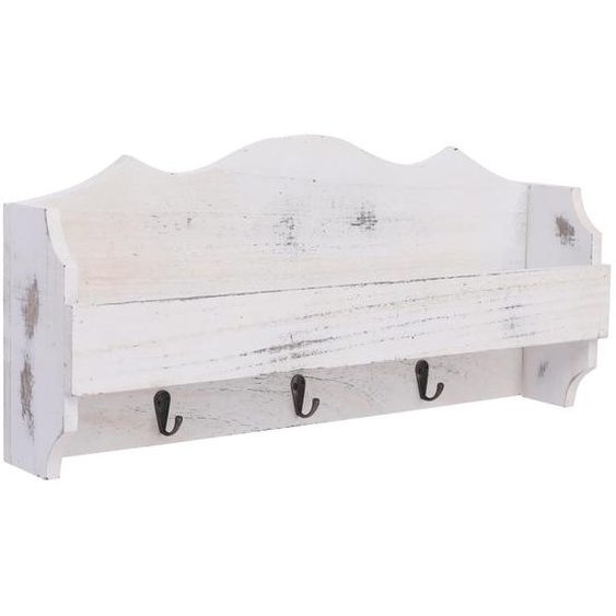 Porte-manteau mural Blanc 50x10x23 cm Bois