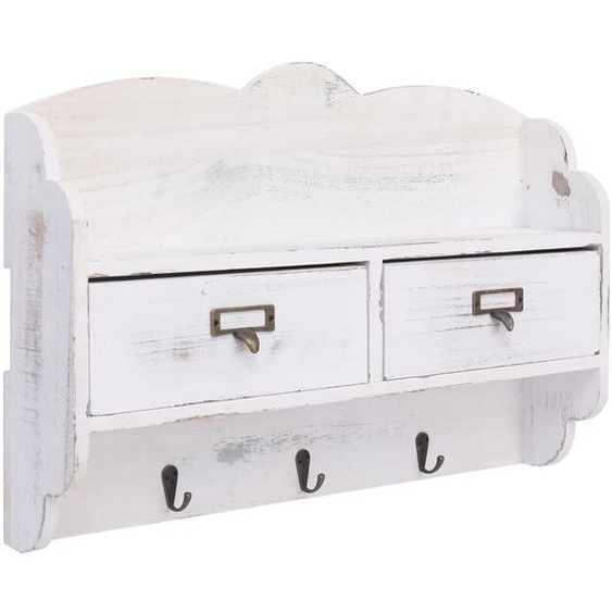 Porte-manteau mural Blanc 50x10x34 cm Bois