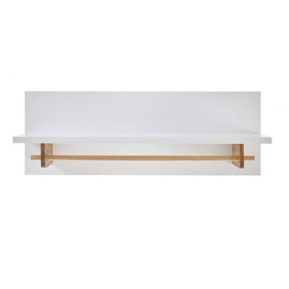 Porte-manteau mural coloris blanc - chêne - 97 x 35 x 32 cm