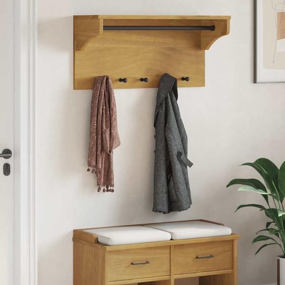 Porte-manteau mural SANDNES 87x30x42 cm bois massif pin