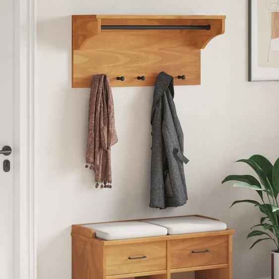 Porte-manteau mural SANDNES 87x30x42 cm bois massif pin