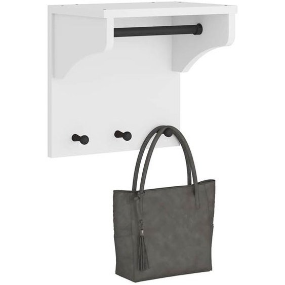 Porte-manteau mural SANDNES blanc 43x30x42 cm bois massif pin