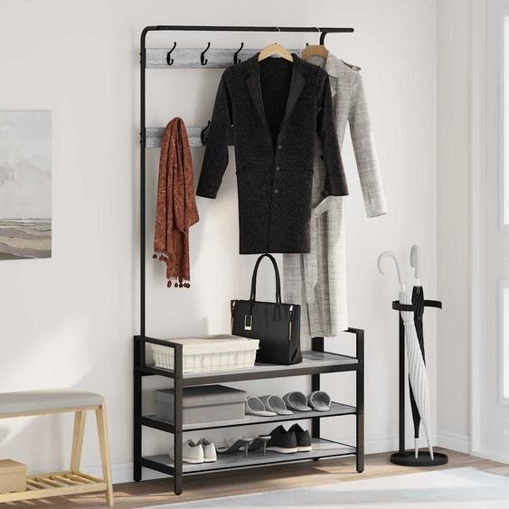 Porte-manteau Sonoma gris 95 x 34 x 184 cm Bois dingénierie