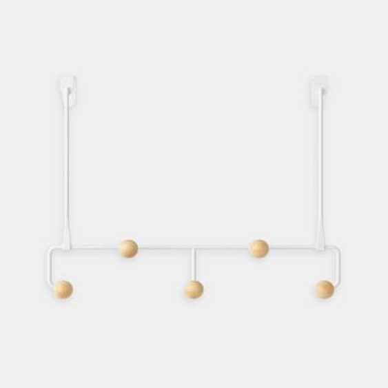 Porte-manteau suspendu - Estique - blanc et bois