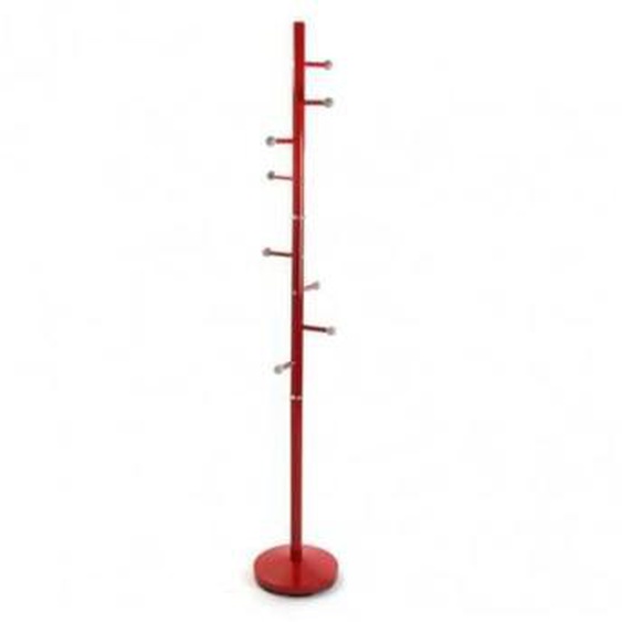 Porte-Manteau - VERSA - Ruan - 173 x 28 x 28 cm - 9 crochets en Métal - Rouge