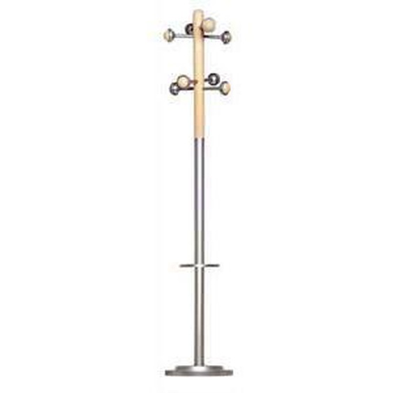 Porte-manteaux bois 8 patères gris hêtre
