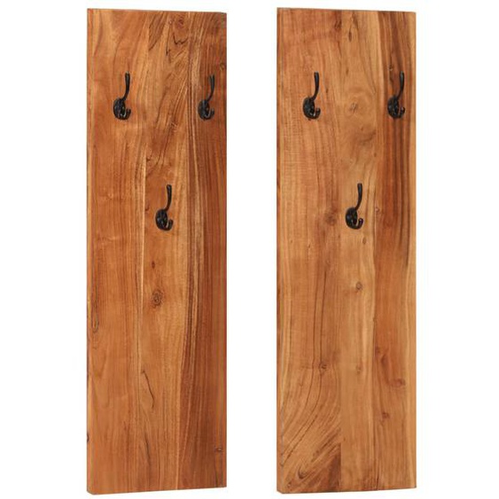 Porte-manteaux muraux 2 pcs 36x3x110 cm Bois dacacia massif