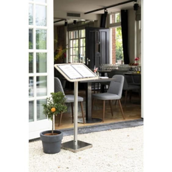 Porte-menus, en bois et en acier inoxydable