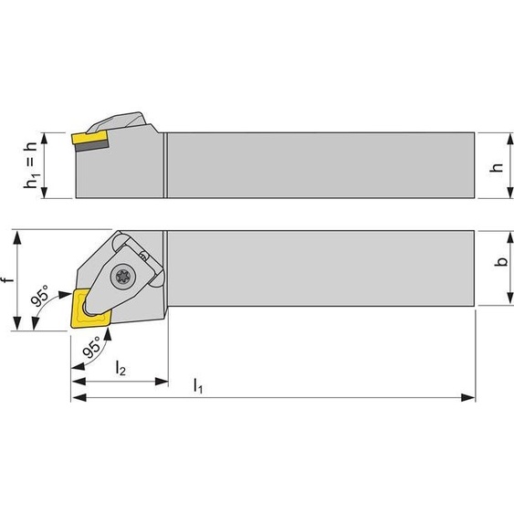 Porte-outils à pincer DCLNR2525M12 nickelé à droite Tournage extérieur