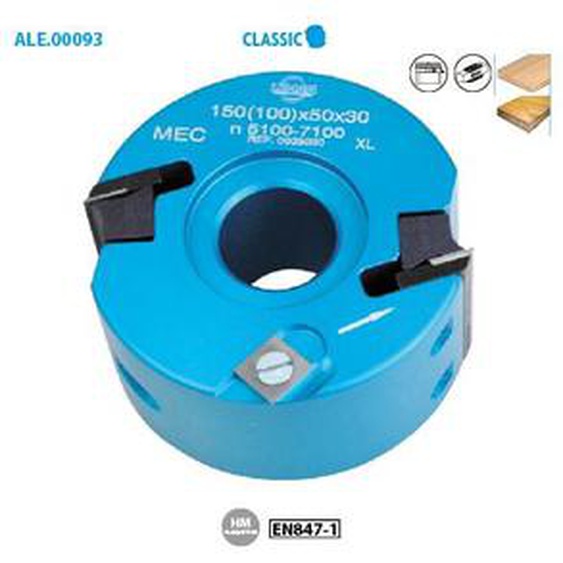 Porte-outils à profiler / feuillurer diam. 100mm al. 30 Ht. 50mm Z2+V2 - 093.50.30 - Leman