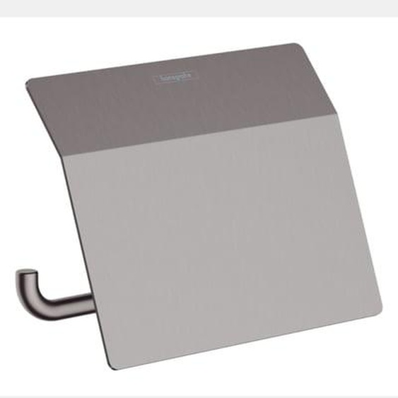 Porte-papier WC avec couvercle AddStoris noir chromé brossé