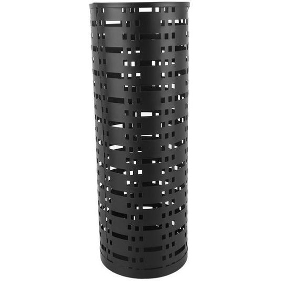Porte-parapluie antirouille, étanche, peu encombrant, à la mode, rond, creux, en métal, pour entrée, noir