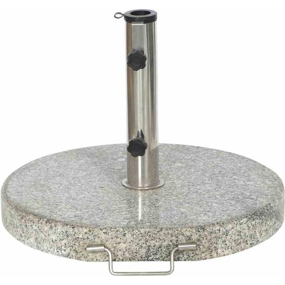Porte-parapluie en granit, 30 kg, tube rond en acier inoxydable, avec poignée et roulette