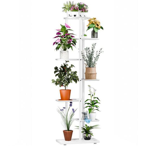 Porte Plante Intérieur en Fer Forgé Étagère Plantes Support Pot de Fleurs en Métal pour Balcon Salon 76 x 23.5 x 7.5 cm