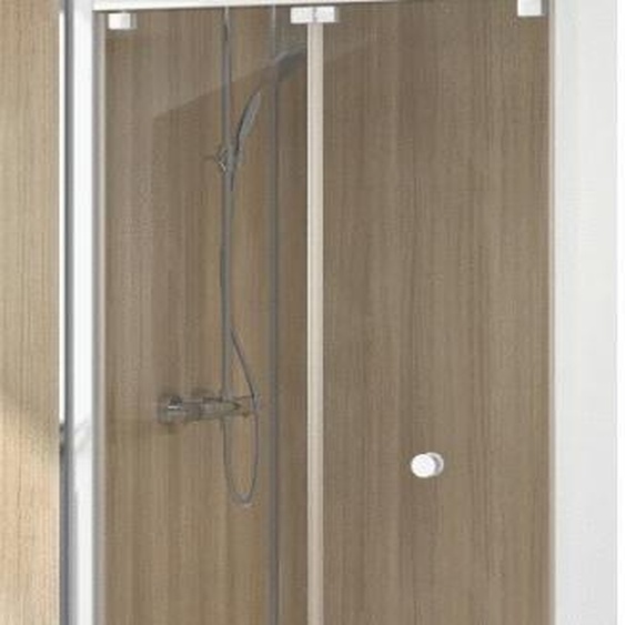 Porte pliante profilé chromé verre transparent SUPRA S 80cm - KINEDO - PA1560CTN