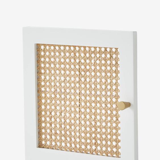 Porte pour meuble à cases cannage blanc