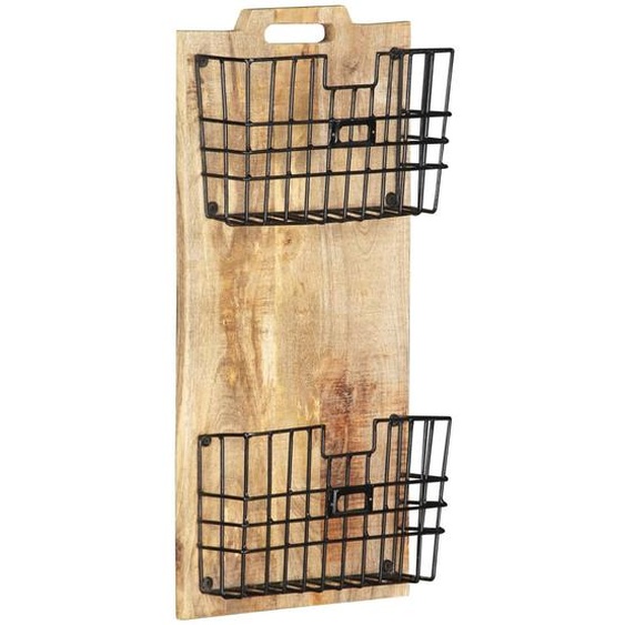 Porte-revue mural 33x10x67 cm Bois de manguier solide brut