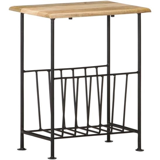 Porte-revues 40x30x50 cm Bois de manguier solide et acier