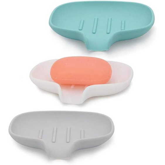 Porte-savons auto-drainants, 3 pièces en silicone, porte-savon égouttoir en cascade pour salle de bain, prolonge la durée de vie du