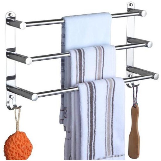 Porte-Serviette Acier Inoxydable Chrome Barres Porte Serviette Mural Support Serviette Rétractable 49-90cm avec Crochet