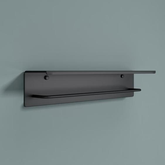 Porte-serviette noir mate Sogood support de serviettes en inox rangement à suspendre étagère murale 50x10x10cm MMF258