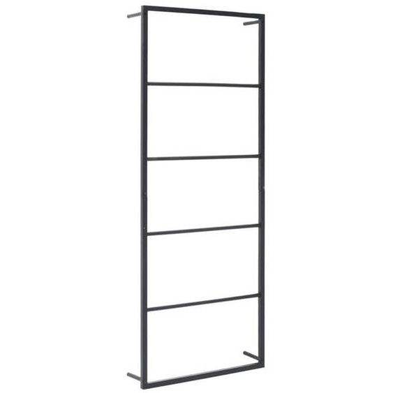 Porte-serviette - Maison - Support mural - Acier - Noir - 115 cm