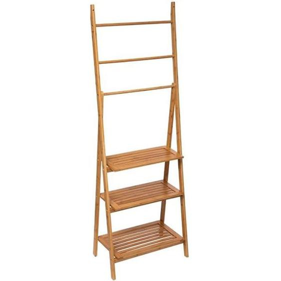 Porte Serviette sur Pied en Bambou - SILUMEN - 49x32x152 cm - Classique - Intemporel