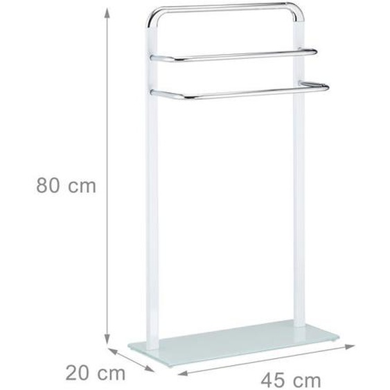 Porte-serviettes - Helloshop26 - 3 barres - Métal et verre - 80 cm - Design contemporain