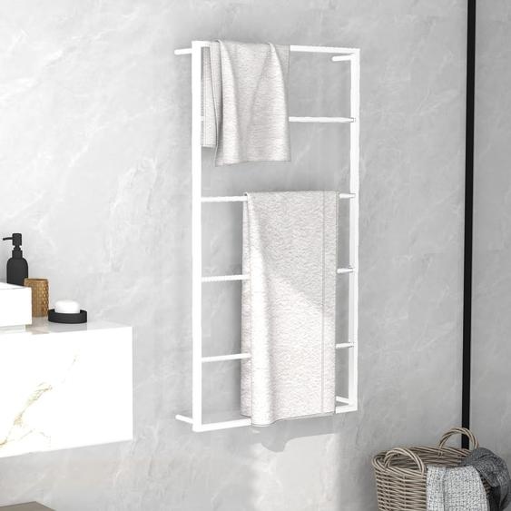 Porte-serviettes Blanc 60x10x116 cm Acier