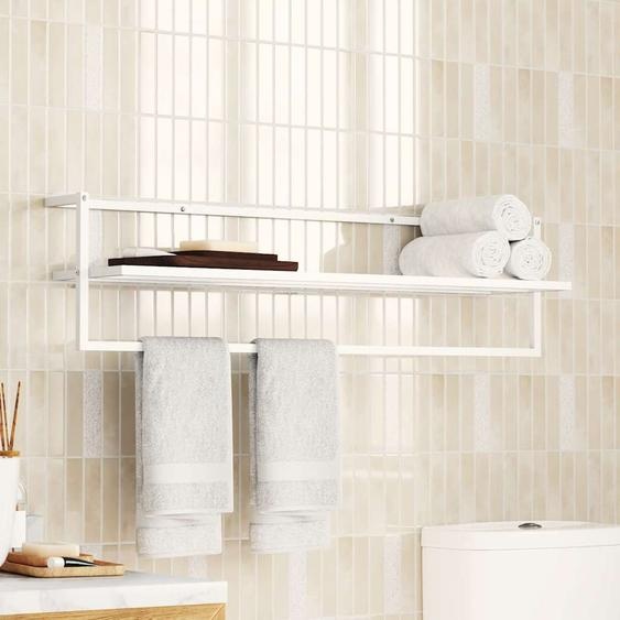 Porte-serviettes Blanc 95x25x22 cm Fer