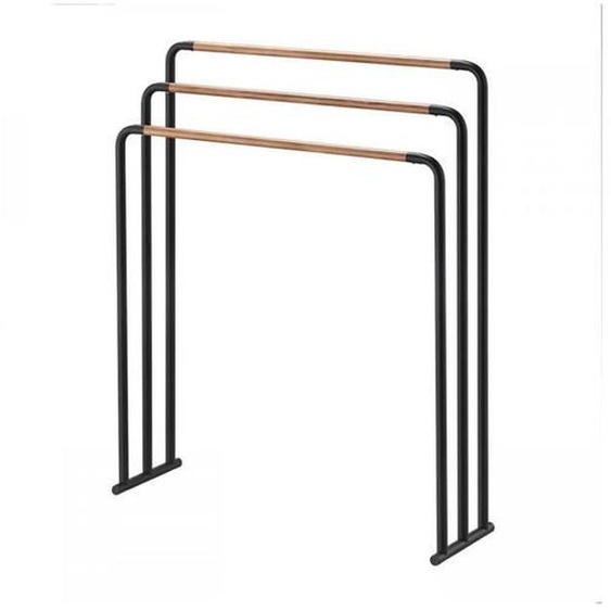 Porte serviettes en métal 3 barres - Yamazaki Noir Mat