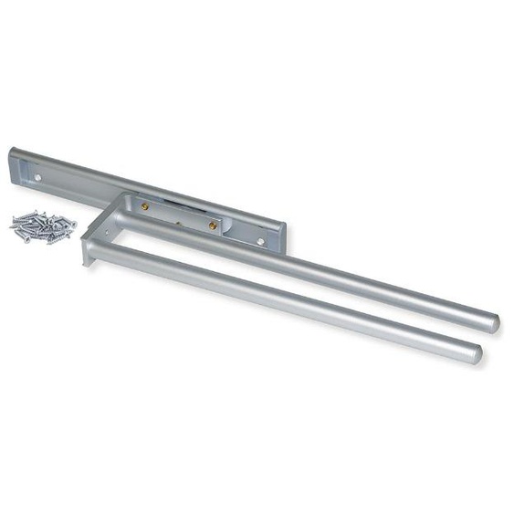 Porte-serviettes extensible 2 bras aluminium anodisé mat 439mm - EMUCA - 7054362
