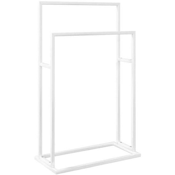 Porte serviettes sur pied 48 x 24 x 78,5 cm fer blanc