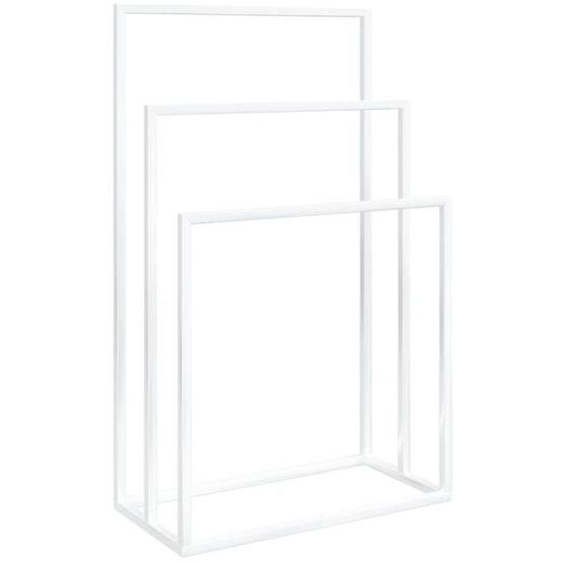 Porte serviettes sur pied 48 x 24 x 79 cm fer blanc