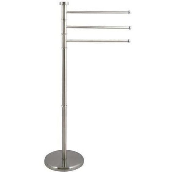 Porte-serviettes sur pieds - MSV - 3 branches - Acier Inox - Gris