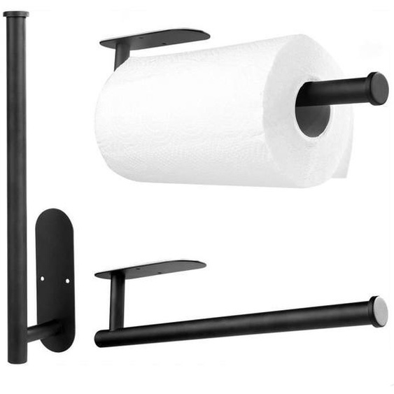 Porte Sopalin, Porte-mouchoirs En Acier Inoxydable, Porte-Serviettes Porte Rouleau Auto-adhésif Ou Perçable Porte Papier - Noir