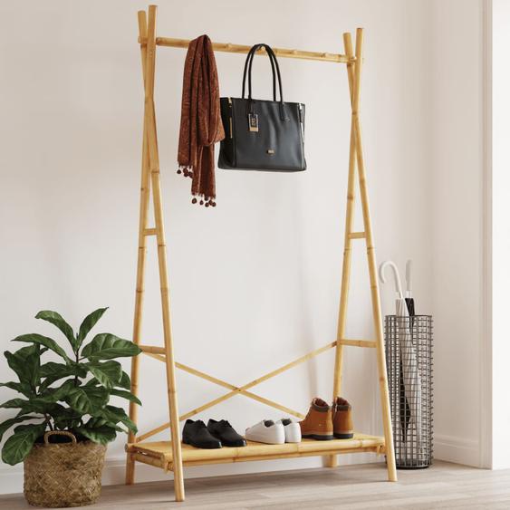 Porte-vêtement avec étagère 102x50x190 cm bambou