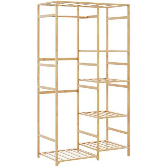 Porte-vêtement avec étagères 100x50x184,5 cm bambou