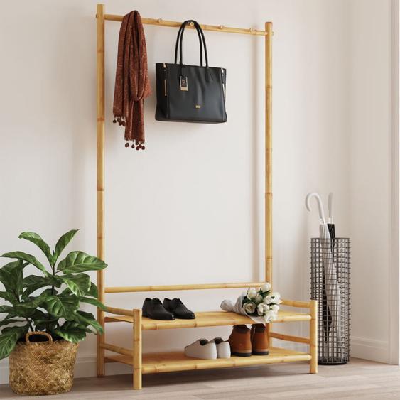 Porte-vêtement avec étagères 103x40x183 cm bambou