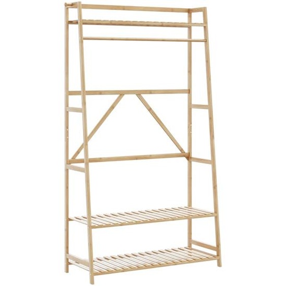 Porte-vêtement avec étagères 110x40x180 cm bambou