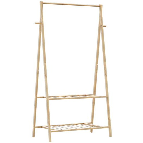 Porte-vêtement avec étagères 96x45,5x150,5 cm bambou