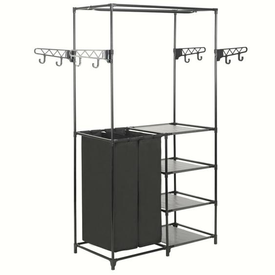 Porte-vêtements Acier et tissu non-tissé 87x44x158 cm Noir