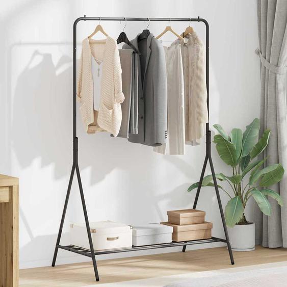 Porte-vêtements avec étagère Noir 100 x 56 x 154 cm Acier
