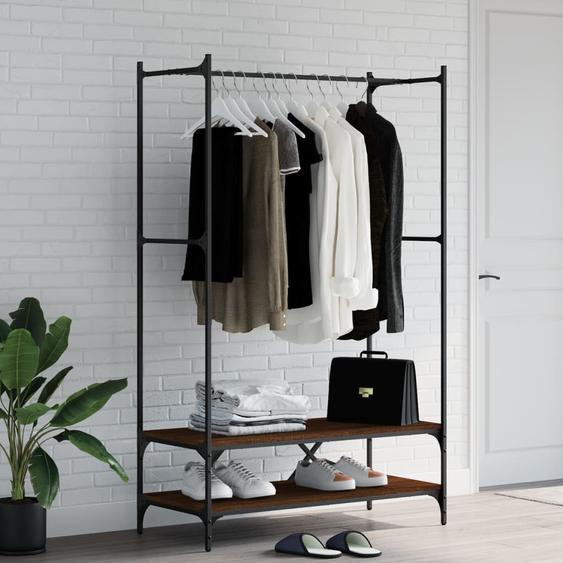 Porte-vêtements avec étagères chêne marron bois dingénierie