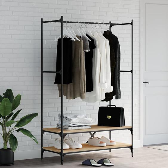 Porte-vêtements avec étagères chêne sonoma bois dingénierie