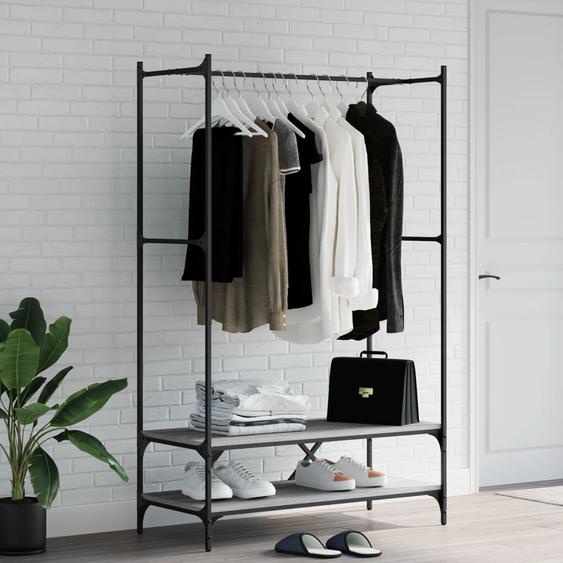 Porte-vêtements avec étagères sonoma gris bois dingénierie