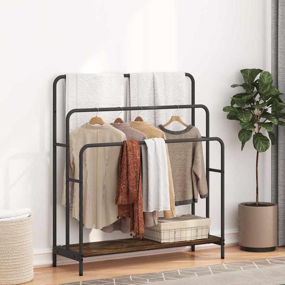 Porte-vêtements Chêne fumé 90 x 30 x 100,5 cm Bois dingénierie