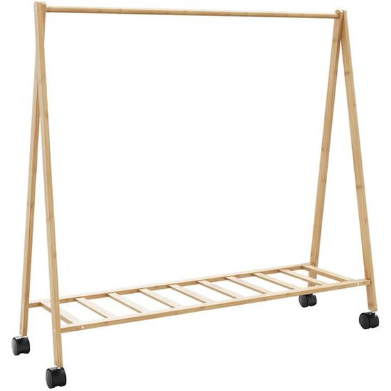 Porte-vêtements et étagères et roulettes 106x34x106,5cm bambou